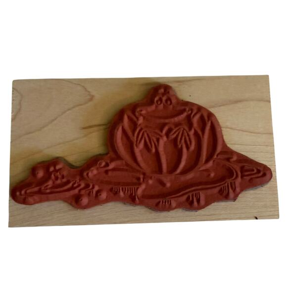 Penny Black My Flower! Frog In Water Lily 2885K Rubber Stamp NEW - Picture 3 of 3